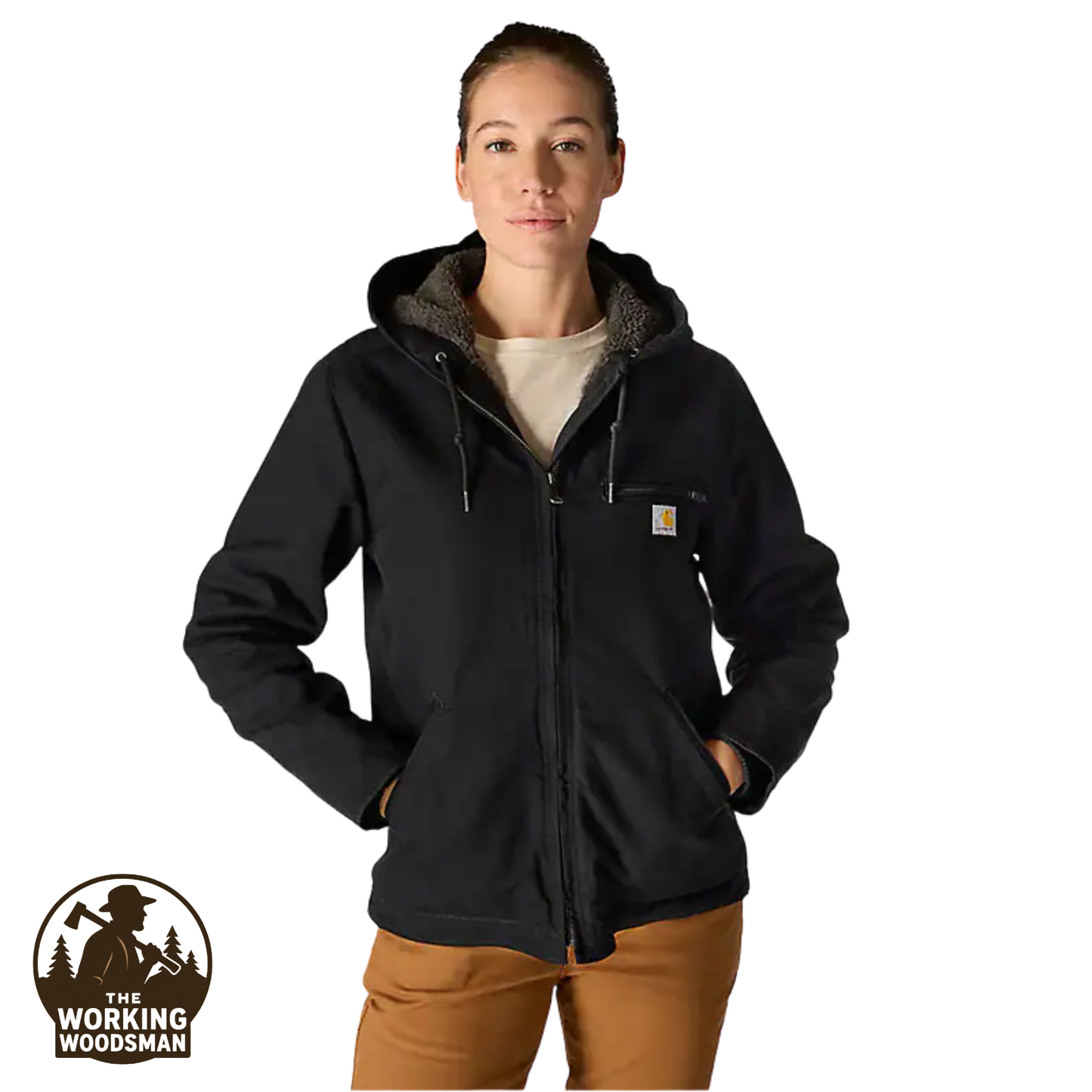 Carhartt Women's Sherpa Lined Jacket - Loose Fit - Washed Duck - 3 Warmest Rating - 104292