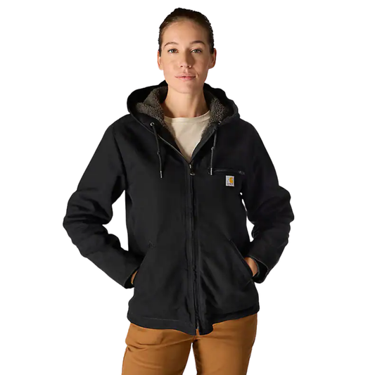 Clearance - Carhartt Women's Sherpa Lined Jacket - Loose Fit - Washed Duck - 3 Warmest Rating - 104292